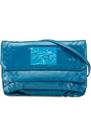 Bottega Veneta Pre-owned, Dames, Blauw, ONE Size, Leer, Pre-owned Leather crossbody-bags