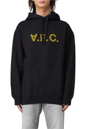A.P.C. Sweatshirts & Hoodies, Heren, Zwart, M, Katoen, Zwart Logo Hoodie Sweatshirt