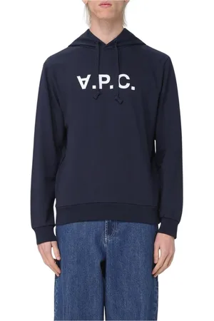 A.P.C. Sweatshirts & Hoodies, Heren, Blauw, L, Katoen, Blauwe Logo Hoodie Sweatshirt