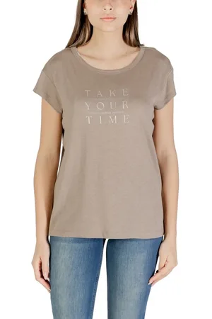 Street one Tops, Dames, , M, Katoen, Grijze Partprint Shirt Katoenen T-shirt