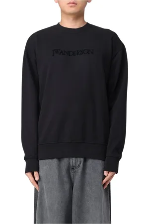 J.W.Anderson Sweatshirts & Hoodies, Heren, Zwart, M, Katoen, Zwart Logo Sweatshirt Relaxte Pasvorm