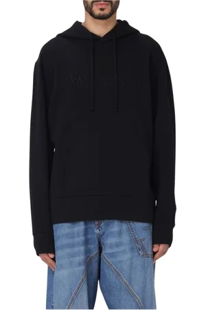 J.W.Anderson Sweatshirts & Hoodies, Heren, Zwart, M, Katoen, Zwart Logo Hoodie Sweatshirt