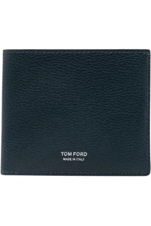 Tom Ford Accessoires, Heren, Blauw, ONE Size, Leer, Blauwe Leren Bifold Portemonnee