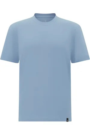 Boggi Milano Tops, Heren, Blauw, L, Katoen, T-shirt van stretch Supima-katoen