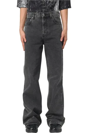 Alexander McQueen Jeans, Heren, Grijs, L, Grijze Wide Leg Jeans