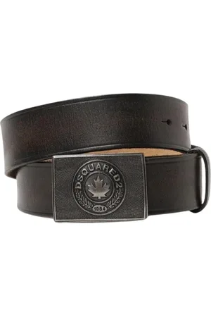 Dsquared2 Accessoires, Heren, Zwart, 100 CM, Leer, Zwarte leren riem met metalen gesp