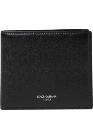 Dolce & Gabbana Accessoires, Heren, Zwart, ONE Size, Leer, Zwarte Leren Portemonnee