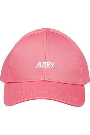 Autry Accessoires, unisex, Roze, ONE Size, Katoen, Katoenen Hoed met Geborduurd Logo
