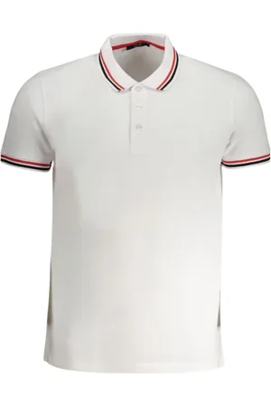 Roberto Cavalli Tops, Heren, Wit, M, Polo Shirt met Korte Mouwen en Logo
