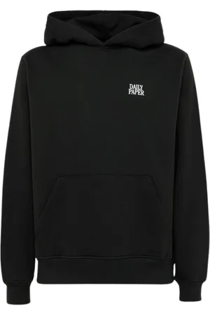 Daily paper Sweatshirts & Hoodies, Heren, Zwart, S, Katoen, Effen Kleur Katoenen Hoodie met Logo Print