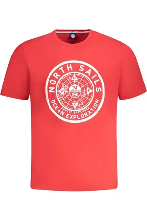 North Sails Tops, Heren, Rood, XL, Katoen, Rode Katoenen T-shirt voor Mannen