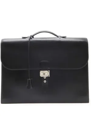 Hermès Pre-owned, Heren, Zwart, ONE Size, Leer, Tweedehands leren handtassen