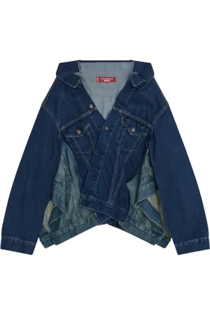 JUNYA WATANABE Jassen, Heren, Blauw, M, Denim, Denim Wide Neck Jacket