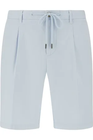 Boggi Milano Korte broeken, Heren, Blauw, S, Katoen, Stretch katoen Zomer Bermuda shorts