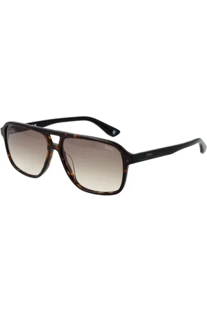 BMW Accessoires, Heren, Bruin, ONE Size, Bruine Aviator Zonnebril met Gele Gradiënt Lenzen