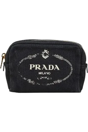 Prada Pre-owned, Dames, Zwart, ONE Size, Leer, Pre-owned Canvas prada-bags