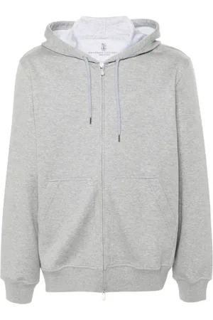 Brunello Cucinelli Sweatshirts & Hoodies, Heren, Grijs, L, Kasjmier, Grijze Hoodie van Kasjmiermix