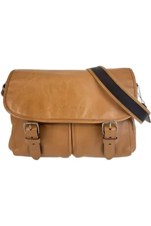 Coach Pre-owned, Heren, Bruin, ONE Size, Leer, Tweedehands leren schoudertassen
