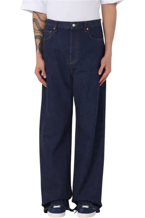 Gucci Jeans, Heren, Blauw, W31, Blauwe Wide Leg Jeans Mannen