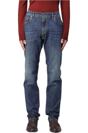 Etro Jeans, Heren, Blauw, W30, Katoen, Navy Stretch Katoen Denim Jeans