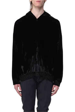 Balenciaga Sweatshirts & Hoodies, Heren, Zwart, S, Velvet Zip Up Hoodie Jacket