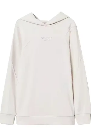 Twin-Set Sweatshirts & Hoodies, Dames, Wit, XS, Katoen, Witte hoodie met rits en wijde pasvorm
