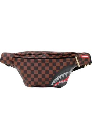 Sprayground Tassen, Heren, Bruin, ONE Size, Leer, Geruite Haai Taille Pack