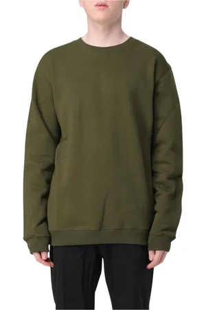 Dondup Sweatshirts & Hoodies, Heren, Groen, S, Katoen, Blauwe Crew Neck Sweatshirt Lange Mouwen