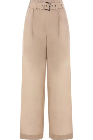 Brunello Cucinelli Broeken, Dames, , S, Elastische Broek met Box-Pleat Detail
