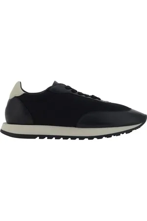 The Row Schoenen, Dames, Zwart, 38 EU, Leren Runner Sneakers, Ronde Neus, Vetersluiting