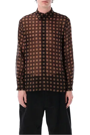 Saint Laurent Overhemden, Heren, Zwart, L, Wol, Zwarte Ocra Ss 25 Wollen Overhemd