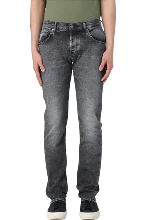 Dondup Jeans, Heren, Zwart, W34, Katoen, Zwarte Slim Fit Jeans voor Mannen