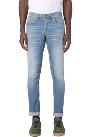 Dondup Jeans, Heren, Blauw, W30, Katoen, Lichtgewassen Slim Fit Jeans