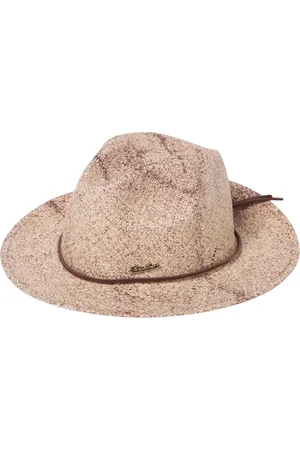 Borsalino Accessoires, Heren, Bruin, 55 CM, Leer, Bruine Fedora Hoed met Leren Band