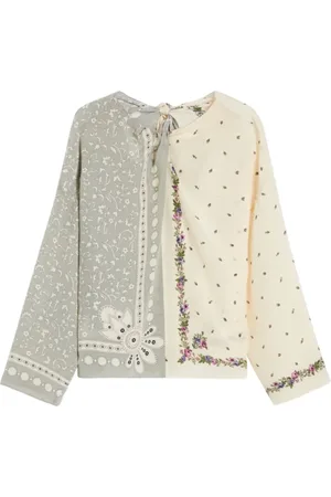 Max Mara Blouses & Shirts, Dames, , XL, Zijden Caraffa Blouse met Strikdetail