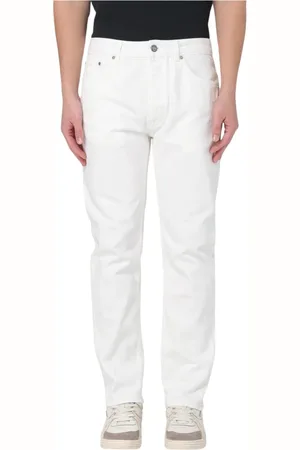 Palm Angels Jeans, Heren, Wit, W33, Katoen, Witte Straight Leg Jeans