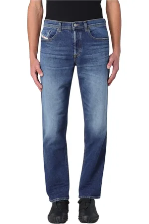 Diesel Jeans, Heren, Blauw, W32, Denim, Klassieke Blauwe Straight Jeans