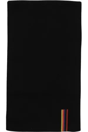 Paul Smith Accessoires, Heren, Zwart, ONE Size, Wol, Wollen Sjaal met Multicolor Streep