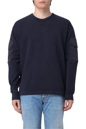 Ten Cate Sweatshirts & Hoodies, Heren, Blauw, S, Katoen, Blauwe Crew Neck Sweatshirt met Zak