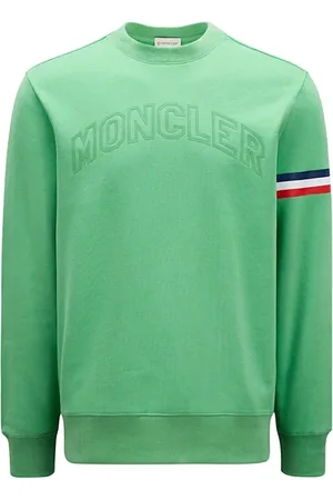 Moncler Sweatshirts & Hoodies, Heren, Groen, S, Katoen, Stijlvolle Sweatshirt voor Mannen