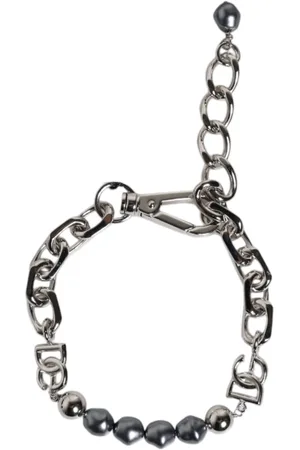 Dolce & Gabbana Accessoires, Heren, Grijs, ONE Size, Zilveren Ketting Parel Armband