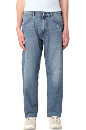 AMISH Jeans, Heren, Blauw, W31, Denim, Verfspatten Relaxed Fit Jeans