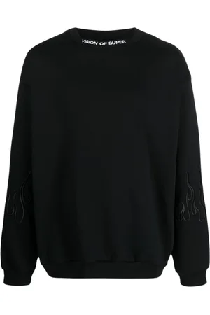 Vision Of Super Sweatshirts & Hoodies, Heren, Zwart, L, Katoen, Zwarte Vision Sweaters