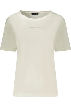 North Sails Tops, Dames, , M, Katoen, Wit Katoen Embossed Logo T-Shirt