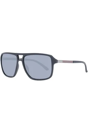 Guess Accessoires, Heren, Zwart, ONE Size, Zwarte Aviator Zonnebril voor Mannen