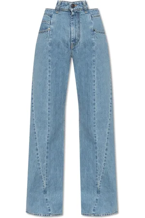 Maison Margiela Jeans, Dames, Blauw, S, Katoen, Wide-Leg Jeans