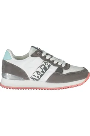 Napapijri Schoenen, Dames, Grijs, 41 EU, Tweed, Sportieve Veterschoenen Wit Contrastdetails