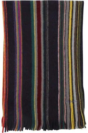 Paul Smith Accessoires, Heren, Veelkleurig, ONE Size, Wol, Gestreepte wollen sjaal