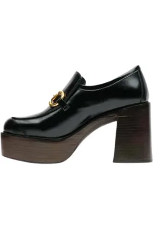 Jeffrey Campbell Schoenen, Dames, Zwart, 39 EU, Leer, Zwarte en Gouden Leren Mocassin