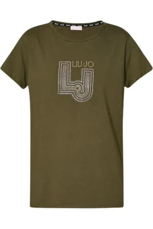 Liu Jo Tops, Dames, Groen, 2Xl, Katoen, Basis Katoenen T-Shirt Groen